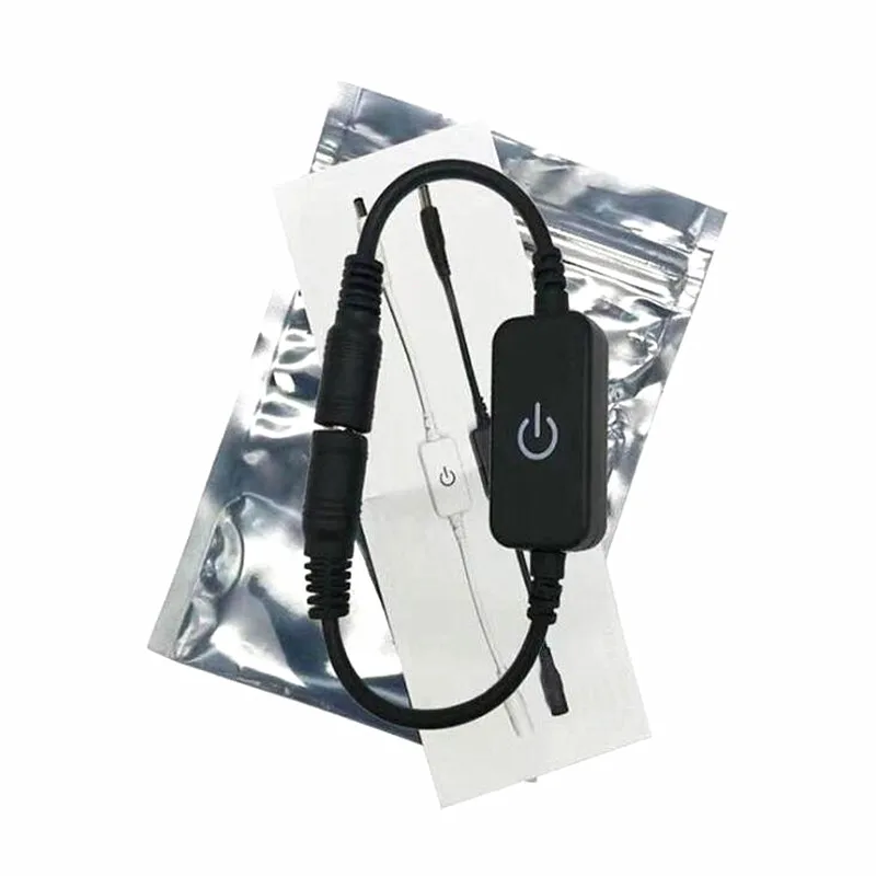 High Quality iTouch LED Dimmer Switch 12V 24V White / Black LED Controller With DC Female & Male Plug For Single Color LED Strip