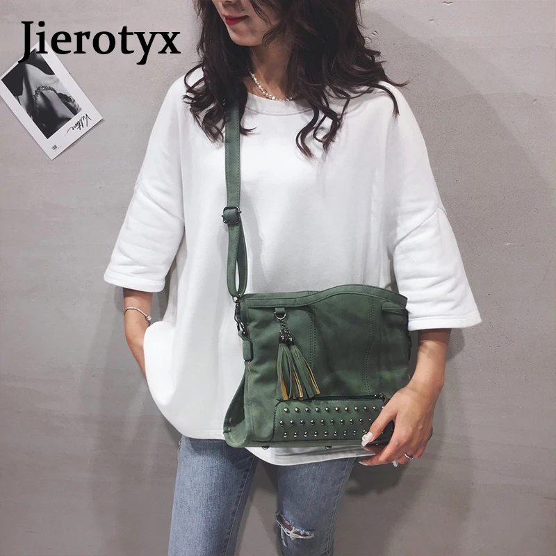 JIEROTYX New Fashion Leather Women Bags Simple Shoulder Bag 2020 Handbags Luxury Female Casual Big Tote Vintage Shoulder Bags