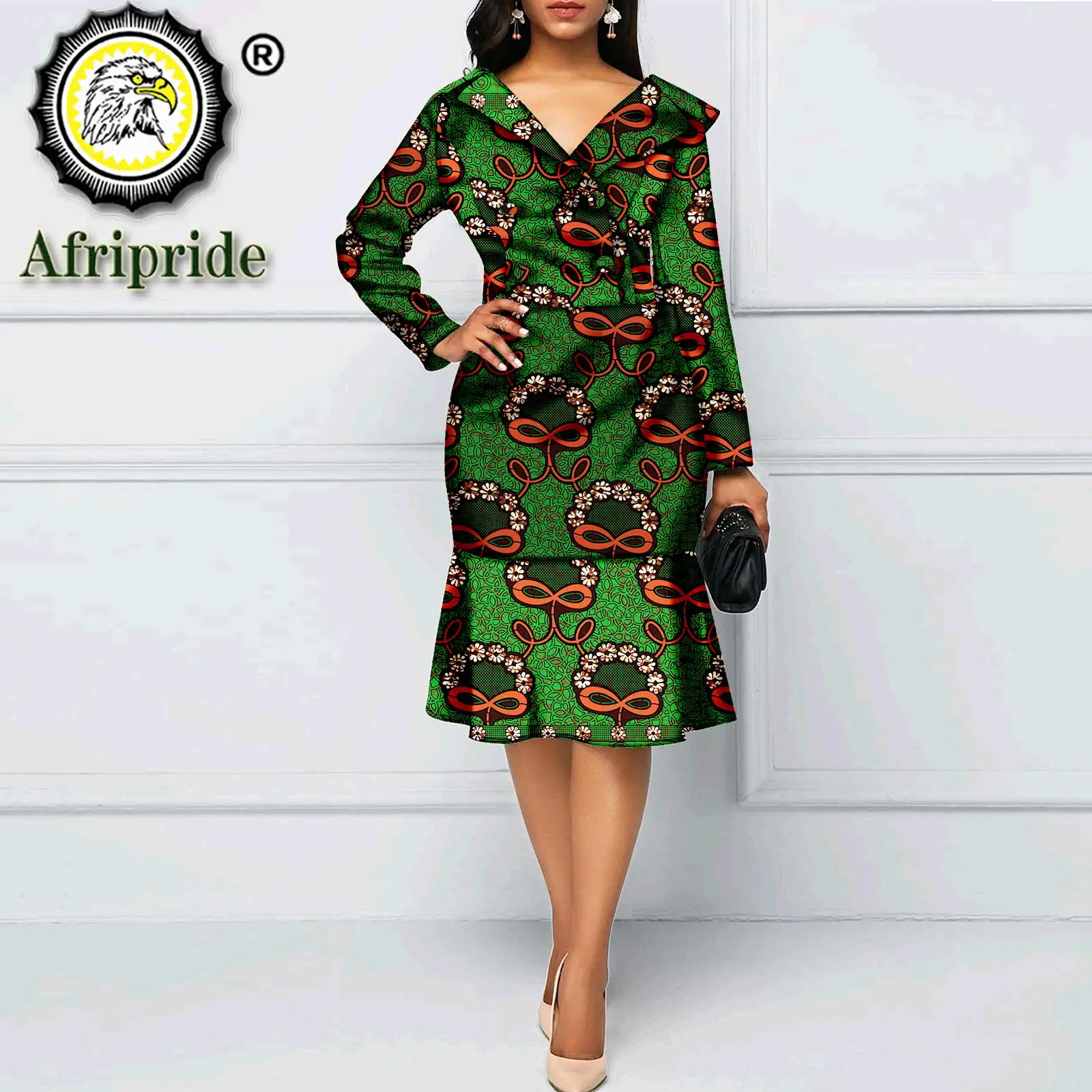 African dresses for women AFRIPRIDE dashiki bazin riche ankara print pure cotton dress private custom v-neck S1825083