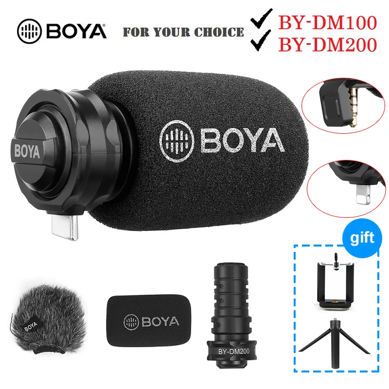 BOYA BY DM100 DM200 A7H الرقمية مكثف ميكروفون آيفون سامسونج نوع C أندرويد الهواتف باد آي بود 3.5 مللي متر