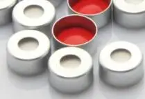 

100pcs 11mm Aluminum caps + red PTFE/white SILICONE septa for 2ml sample botttle vials
