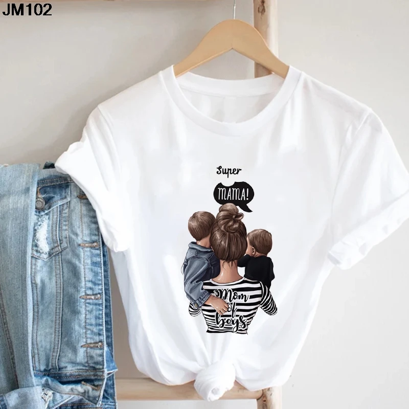 Harajuku Women 2021 Cartoon Super Mom Life Momlife Summer Print Lady Tshirt Top T Shirt Ladies Womens Graphic Female Tee T-Shirt