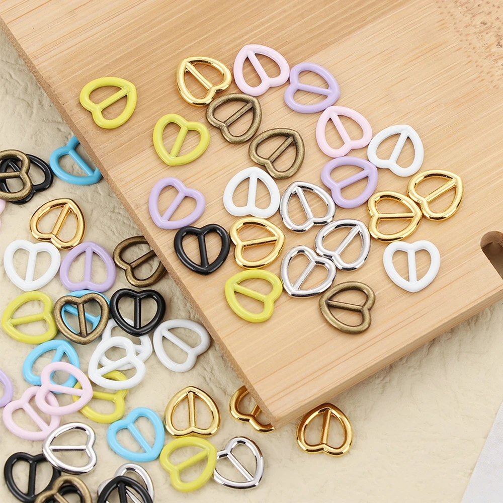 20Pcs Metal Tri-glide Belt Buckle Mini Buttons For Doll Clothes Bags Accessories Cute Candy Color Doll Buttons For Doll Shoes