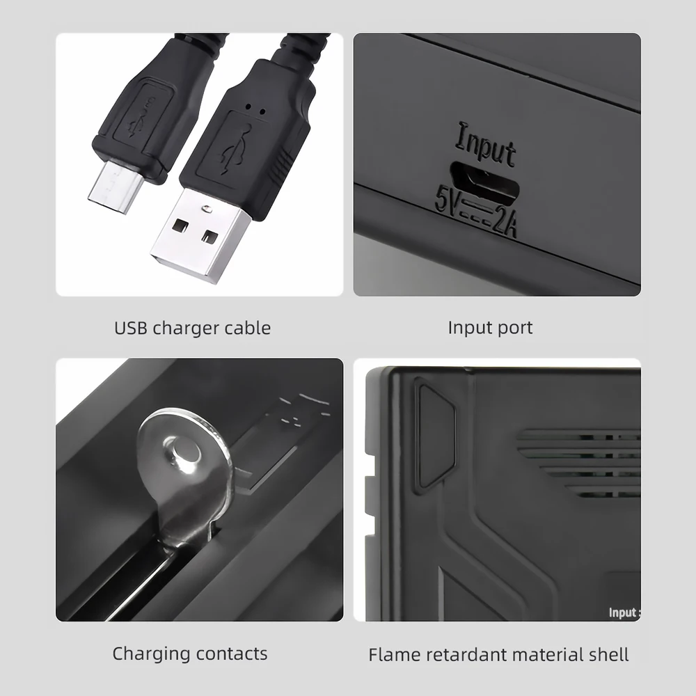 Essager Lthium Battery USB Charger Li-ion Ni-MH Ni-CD Charging Universal Charger For 18650 26650 21700 18350 AAA AA Batteries