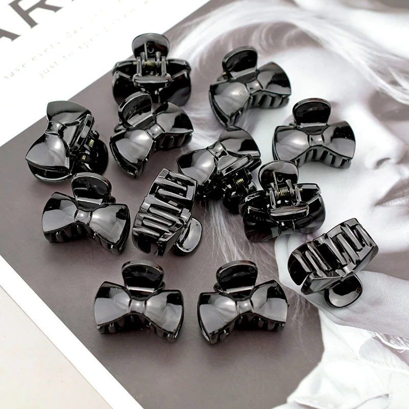 12pcs/pack Black Hair Claw Clips for Women Girls Hair Accessories 2.5cm Plastic Crab Brown Hairpin Clamp Hairclip Fashion Gifts