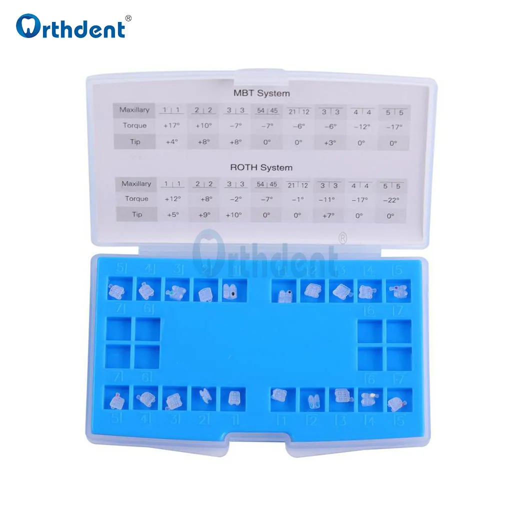 20 Pcs/Kit Dental Orthodontic Ceramic Brackets Braces for Teeth Mesh Base With Number Roth MBT 018 022 Hooks 345 Dentistry Tools