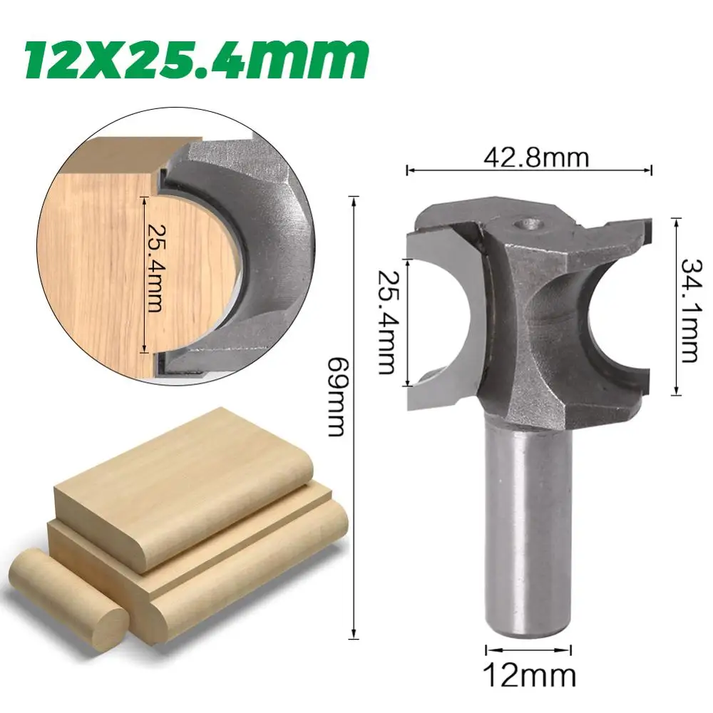 Imagem -06 - Jgzui-router Bit Router Bit Bits para Carpintaria Meio Cortador Lateral Redondo mm Shank 12 mm Shank 1pc
