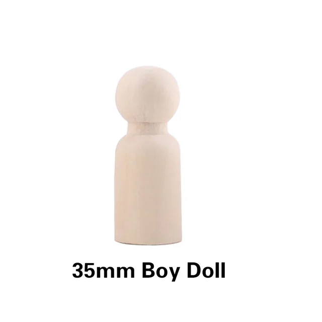 Wooden Peg Dolls Set, 5PCS for DIY Decoration