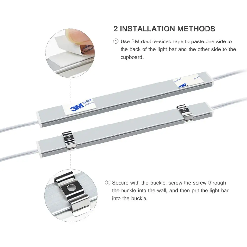 Imagem -04 - Conectável a 10m Tira de Luz Led com Interruptor de Varredura de Mão Inteligente 7w Lâmpada de Cozinha Backlight Alto Brilho Lâmpada de Guarda-roupa 12v