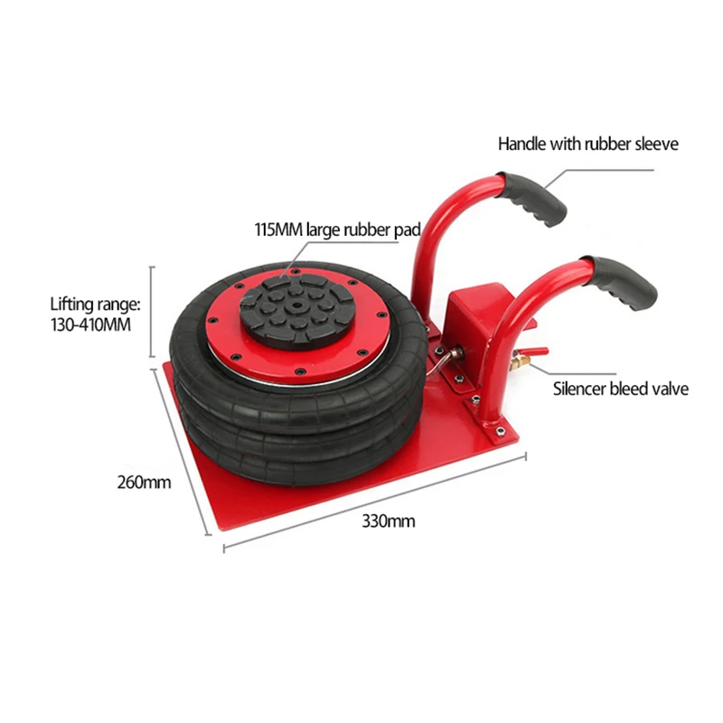 Pneumatic Jack Hand-End 3 Tons Air Bag Jack Horizontal Inflatable Jack Quick Lifting Repair Tool Thickened Steel Plate
