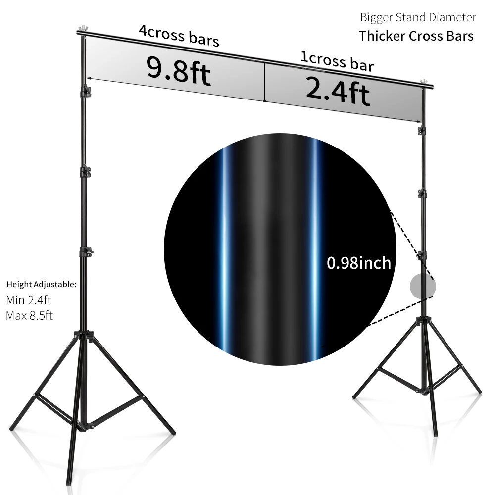 Photo Video Studio Backdrop Background Stand Photography Muslin Backgrounds Picture Canvas Frame Support System With Carry Bag