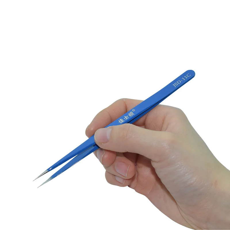 

BGA Soldering Tweezers with Fine Pointed Tip, High Precision Stainless Steel Tweezers for Mobile Phone Repair Watchmaker Tools