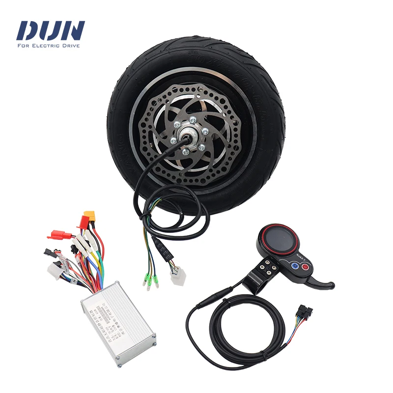 48V 500W 10inch 40KMH Brushless Motor Kits with Tubeless Tire,Disc Brake,Controller,Display,Throttle