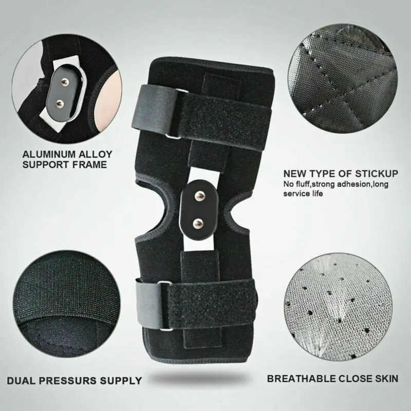 Hinged Knee Brace Adjustable Knee Support with Side Stabilizers of Locking Dials for Knee Pain Arthritis Acl Pcl Meniscus Tear