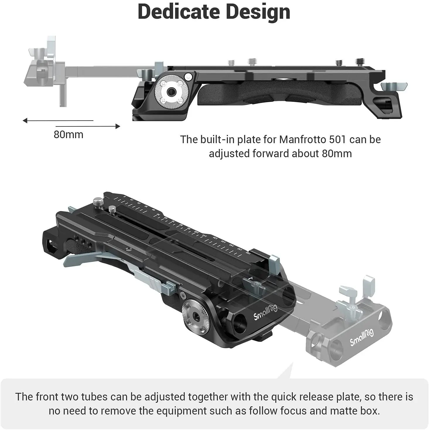 SMALLRIG Quick Release Shoulder Plate for VCT-14 Tripod Adapter with Rosettes Shoulder Pad Pro Built-in Flat Wrench 2837