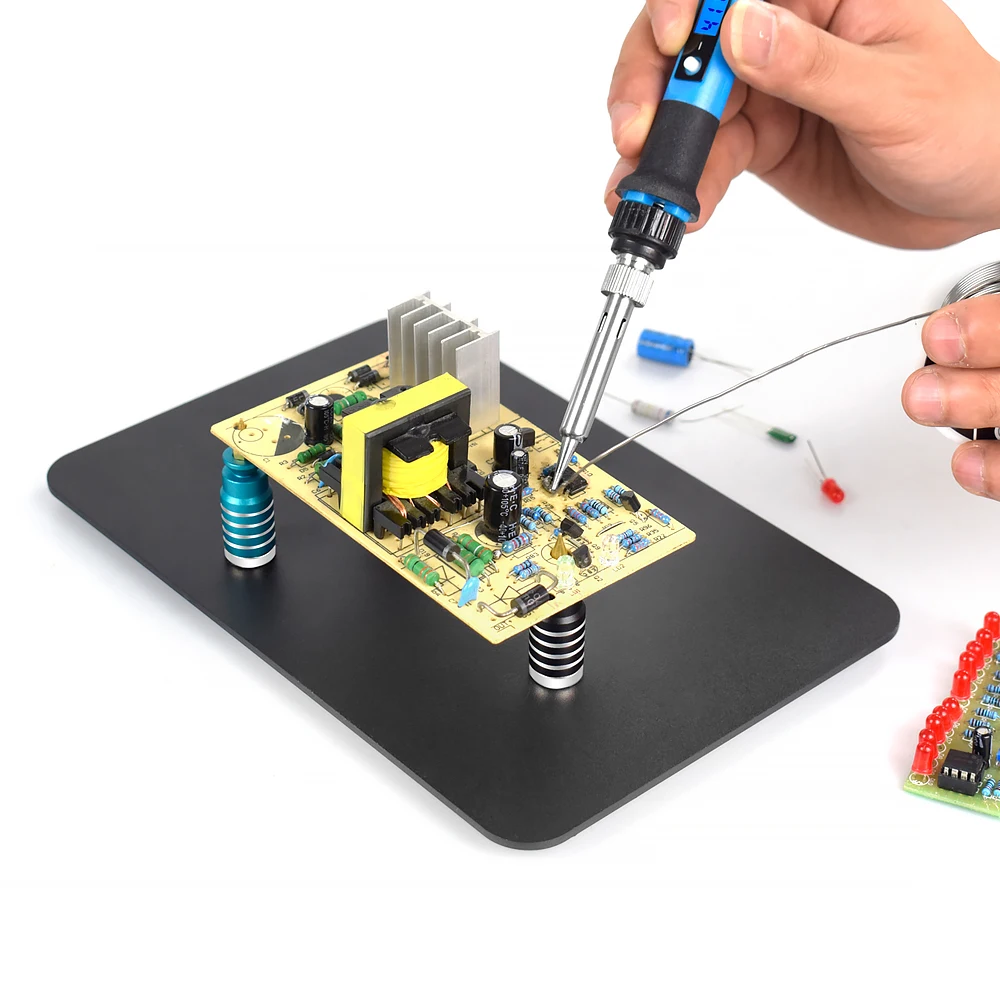 NEWACALOX-Pince de fixation PCB à base magnétique, mains secourables de soudage, outils de troisième main, outil de réparation de soudure, 6 pièces