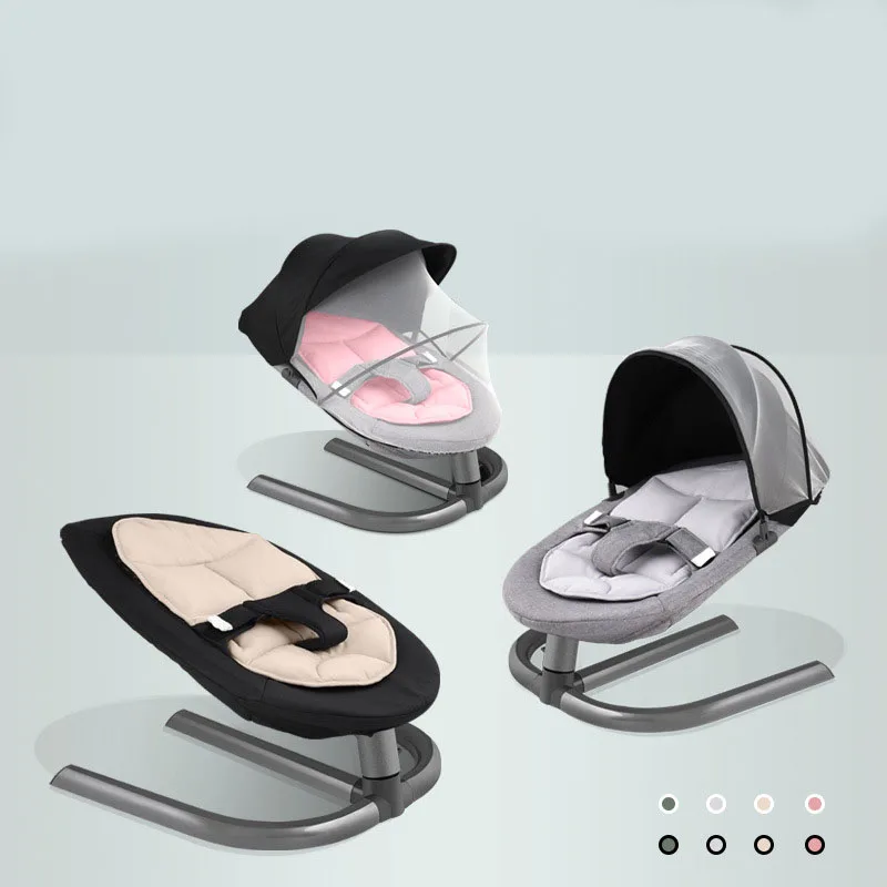 Baby Rocking Chair for  Aluminum Newborn Swing Bouncer Chair Infant Sleeping Basket Automatic Cradle for Toddler