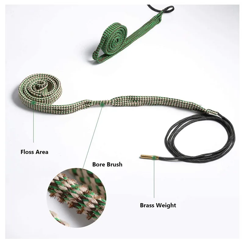 Gun Clean Strap Pistol Rifle Cleaning Kit Ropes Hunting Gun Accessories Snake Cleaner for .17 .22 .223 .308 30-06 .357 .45