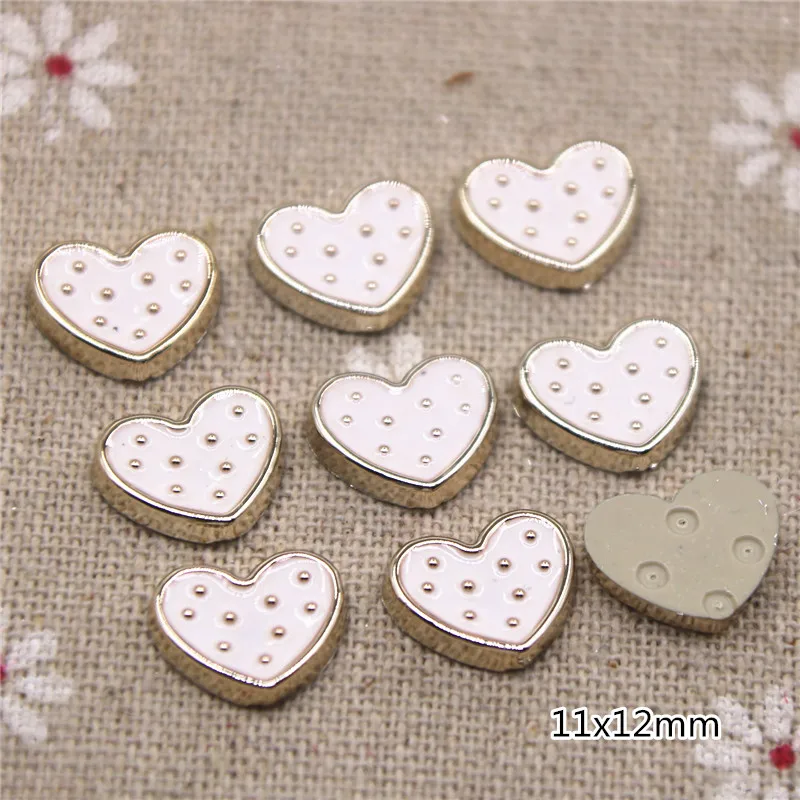 50 pz 11x12mm cuore bianco/nero bottoni flatback casa giardino artigianato Cabochon Scrapbooking accessori fai da te