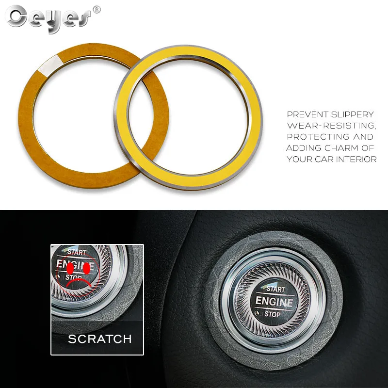 Ceyes 1pc Car Styling Engine Ignition Start Stop Button Ring Case For Mercedes Benz E Class W213 E200 E300 Accessories Stickers