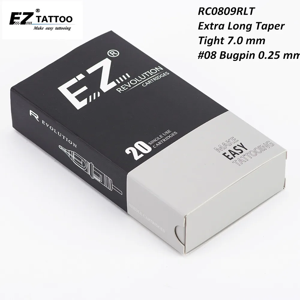 

RC0809RLT EZ Revolution Tattoo Cartridge Needles #08 Bugpin Round Liner (RL) for Permanent Makeup Rotary Pen Machines 20 Pcs/Box