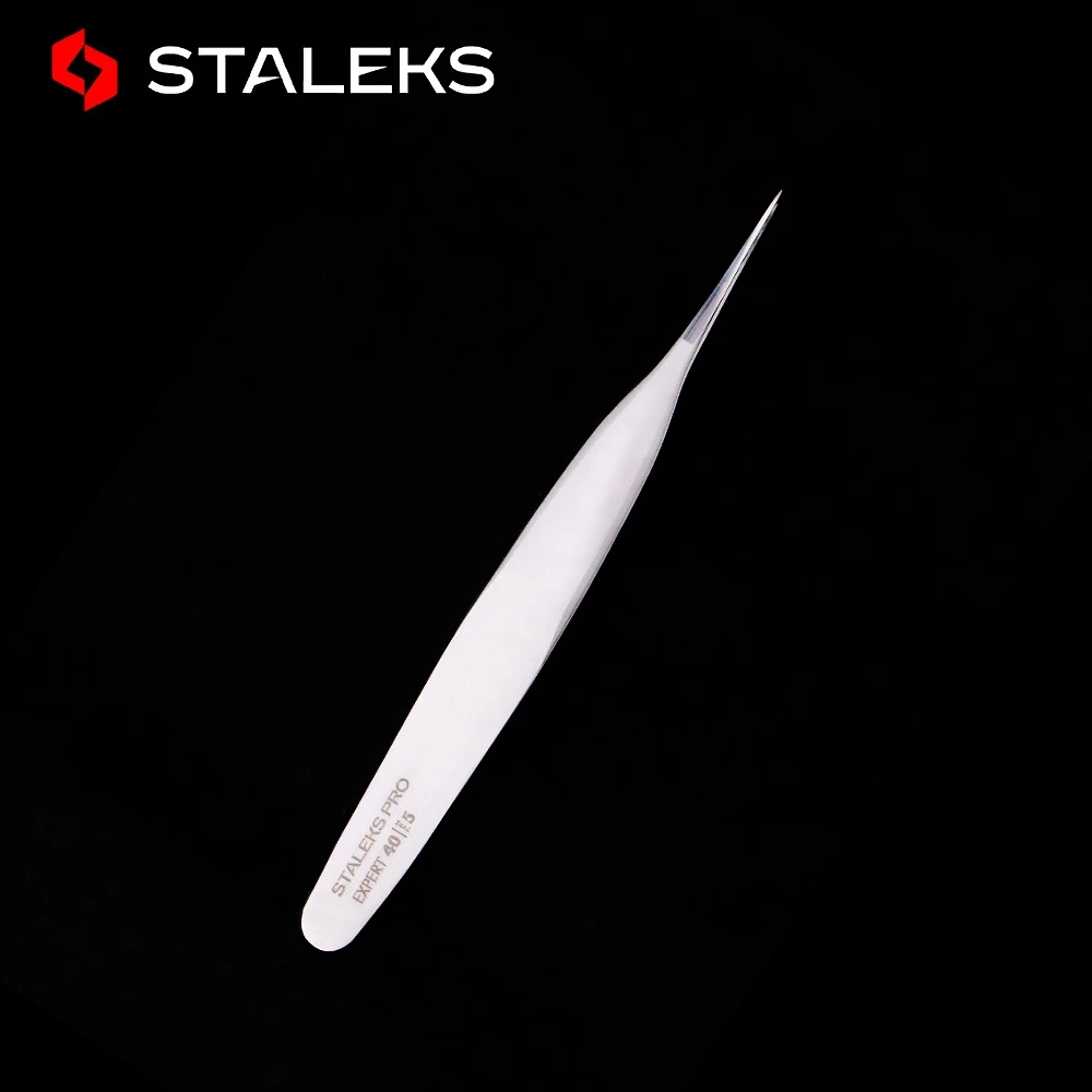 

STALEKS PRO TE-40-5 Tweezers Grafting Eyelashes Blooming Anti Static High Precise Hyper Fine Medical Grade AISI 420 Steel