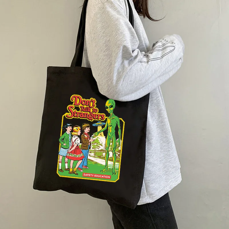 2021 Satan Shopping Bag Graphic Tote Harajuku Shopper Bag Women Canvas Shoulder Bag Female 90s Funny Eco Large-capacity anime