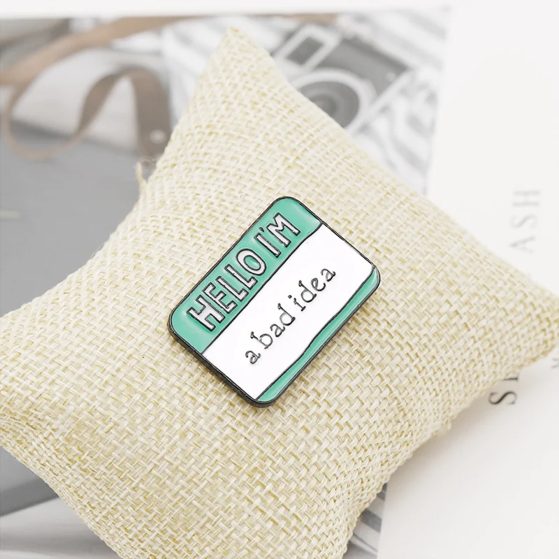 Funny Hello,I'm Cuter Than You Social Enamel Brooches I'm A Stupid Baby Hello, I'm Yours Words Pins Don't Forget To Save Badge