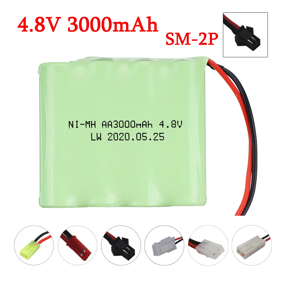 4.8V 3000mah rechargeable NI-MH AA battery pack For RC toys Tanks robots cars trains robots model accessory 4.8V 3000mAh battery