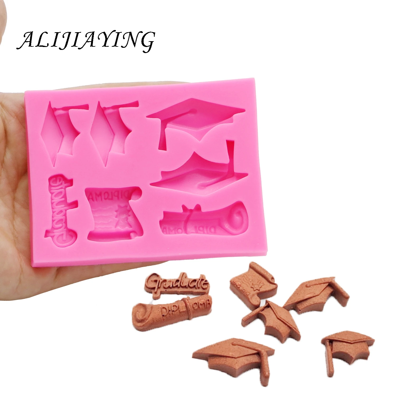 DIY Graduation doctor hat  Fondant Sugarcraft Silicone Mould Cake Decoration Tools chocolate  Polymer Clay Resin Mold D1415