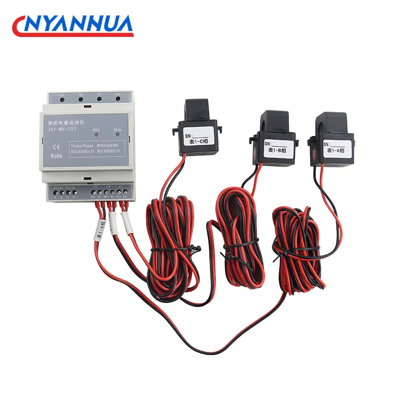 

Three-phase Electric Energy Din Rail Meter Power Meter Power Monitor With 10/16mm Split Core Current Transformer