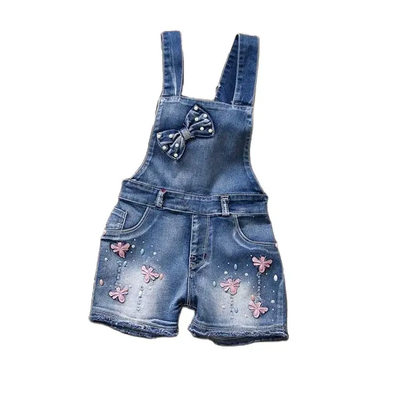 2023 SPRING Summer US Style Girl Jumpsuit Cute Sweet Fashion Washed Jeans Denim Romper Jumpsuits Straps Short Pants Cowboy Blue