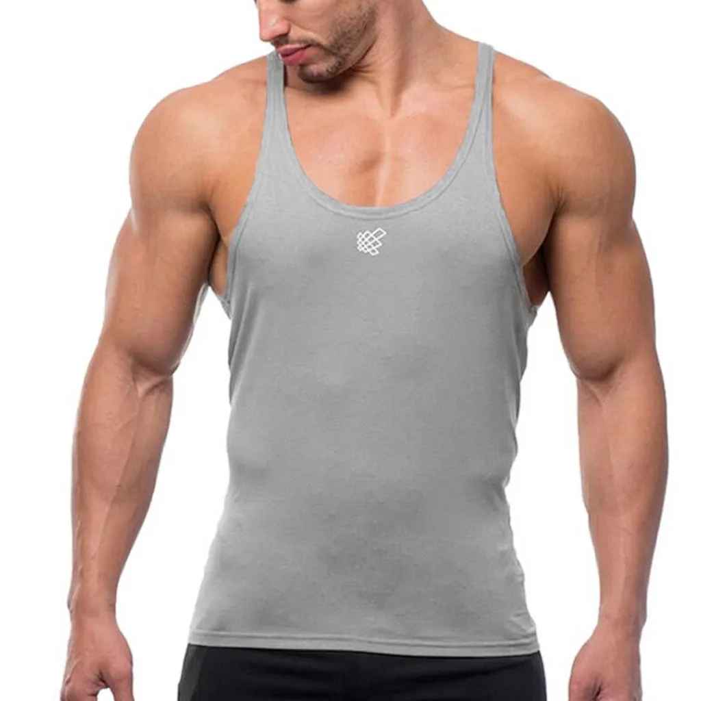 Summer Men Tops Black Sleeveless Tank Bodybuilding Sport Fitness Workout Vest Casual Undershirts Tanks Ropa Hombre Male Clothing