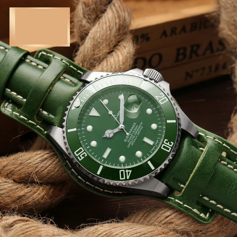 Genuine leather bracelet 18mm 20mm 22mm watch-Strap mens watchband With mat wristwatches band handmade leatherbracelet