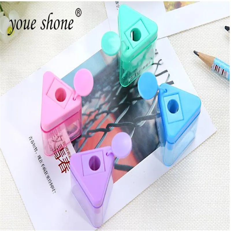 

1pcs stationery candy color triangle mini pencil sharpener simple practical children pencil sharpener school supplies