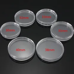 50 Pieces Of Transparent Coin Capsule Craft Container Storage Collection Box Frame Diameter 30mm 32mm 33mm 35mm 38mm 40mm Round