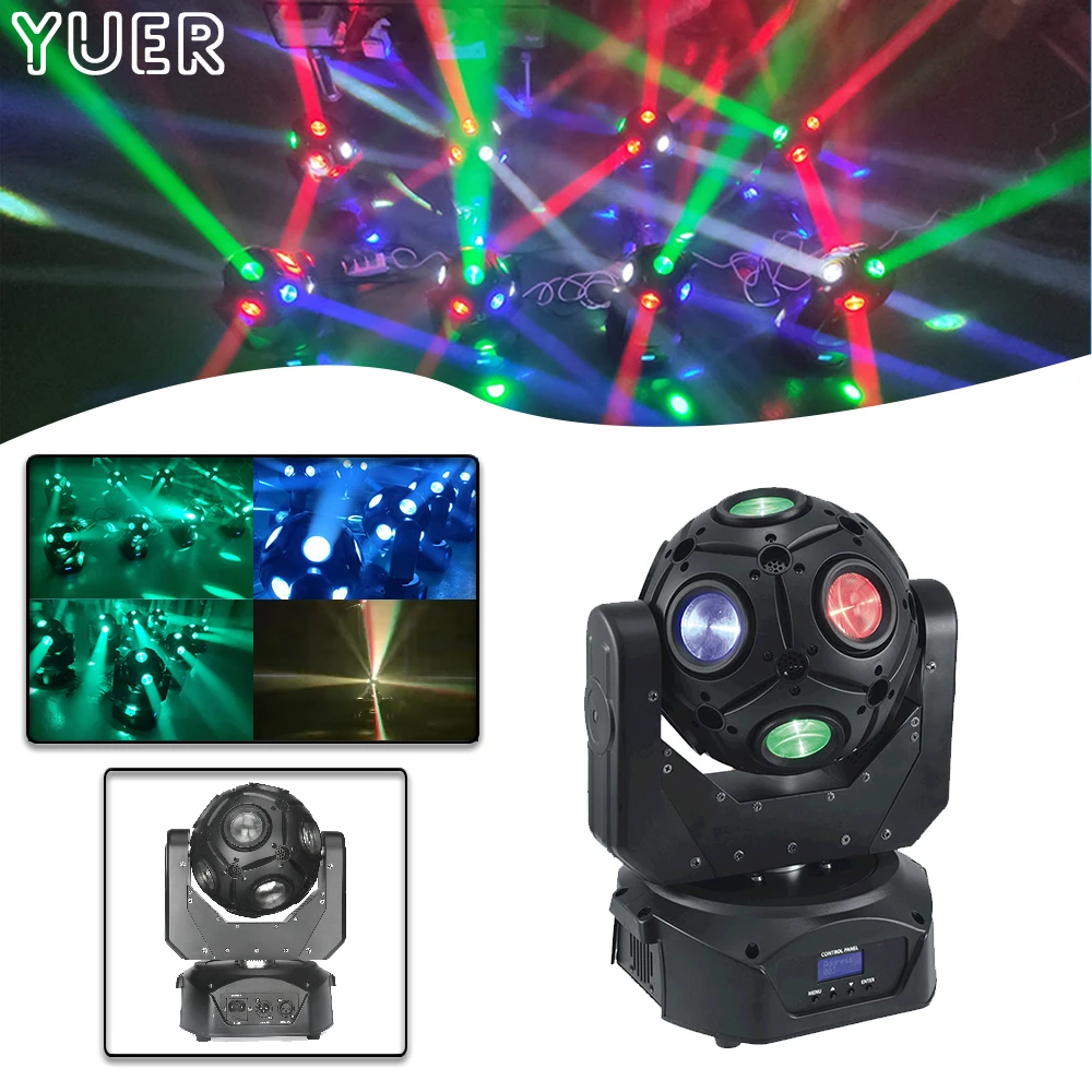 

YUER 12X10W RGBW CREE LED Beam Effect Light Football Lights DMX 6/16CH For DJ Wedding Disco Stage Music Party Club Indoor Bar