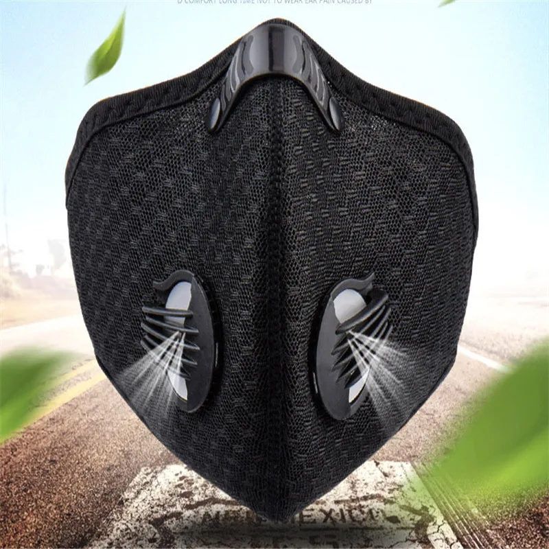 Cycling Masks Anti Dust Training Mask With Filter Half Face Carbon Mountain Bicycle Sport Road Cycling Masks Face Cover