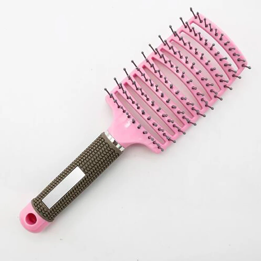 النايلون الشعر فرشاة النساء البلاستيك مكافحة ساكنة الشعر مشط الرطب مشط فرشاة شعر تدليك المهنية فرشاة تسريح تصفيف الشعر أدوات