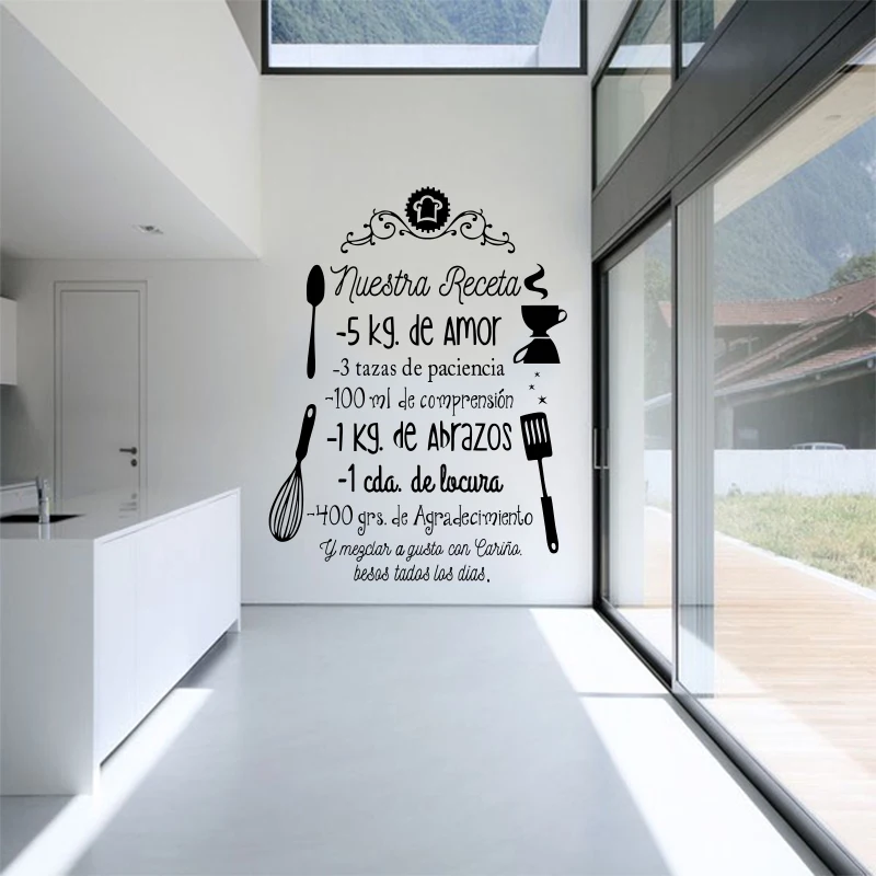 Original Inspirational Decal for Kitchen, Blue Star Gifts, Wall Sticker, Our Recipe, SP-255