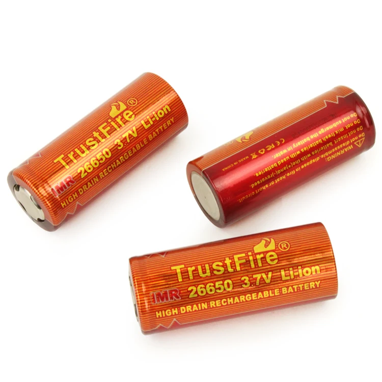 

TrustFire IMR 26650 3.7V 3400mAh High Drain Rechargeable Lithium Battery Cell with Safety Relief Valve for LED Flashlights Lamps