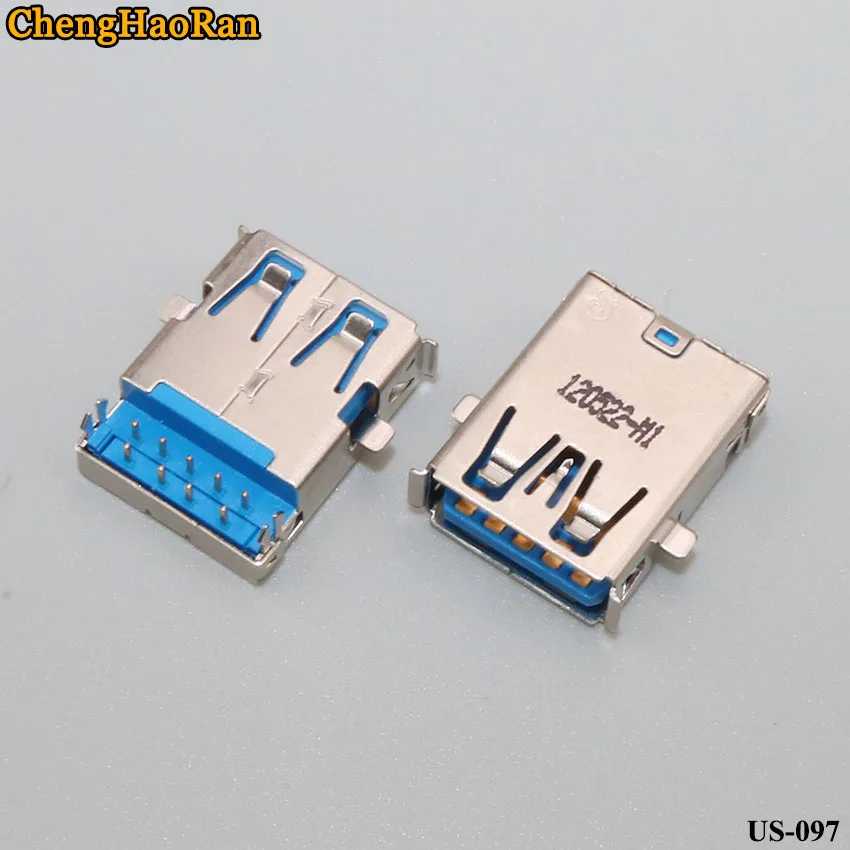 

ChengHaoRan 2pcs is suitable for some models Notebook USB 3.0 interface harpoon foot 90 degrees socket hole 9 pin tongue under