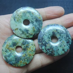 2PC Nature African Turquoisee Pendants Donut Round Shape 30MM 40MM 50MMGood For DIY Jewelry Making Accessories Top Selling Items