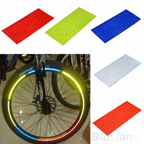 Bike Reflective Stickers Wheel Decals Reflective Tape Safety Strips Bicycle Wheel Stickers For Children Balance Bike 8 Stickers