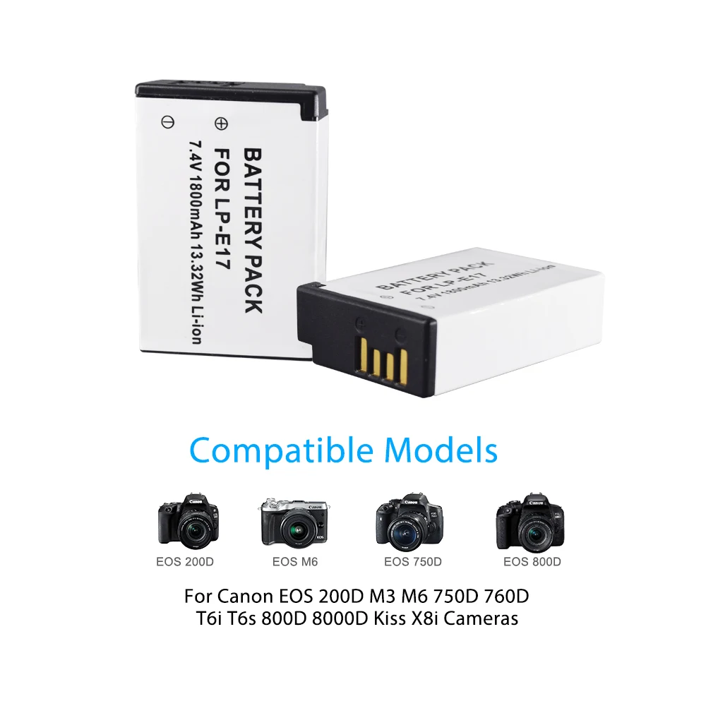 LPE17 LP E17 LP-E17 Akumulator do aparatu i ลadowarka LCD USB do aparatรณw Canon EOS 200D M3 M6 750D 760D T6i T6s 800D 8000D Kiss X8i