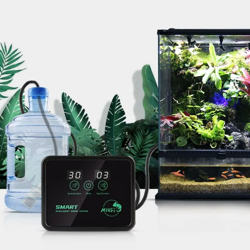 

Intelligent Reptile Terrariums Fogger Smart home Water Humidifier Timer Automatic Watering Mist Spray System Kit Sprinkler Tank