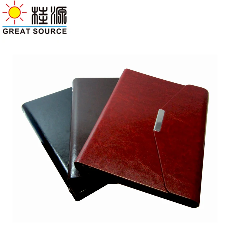 MQQ Planner Organizer Bag Hard Magnet Folder A5 Leather Book Cover Flap Rings folder Binder Document File Holder Card file Gift