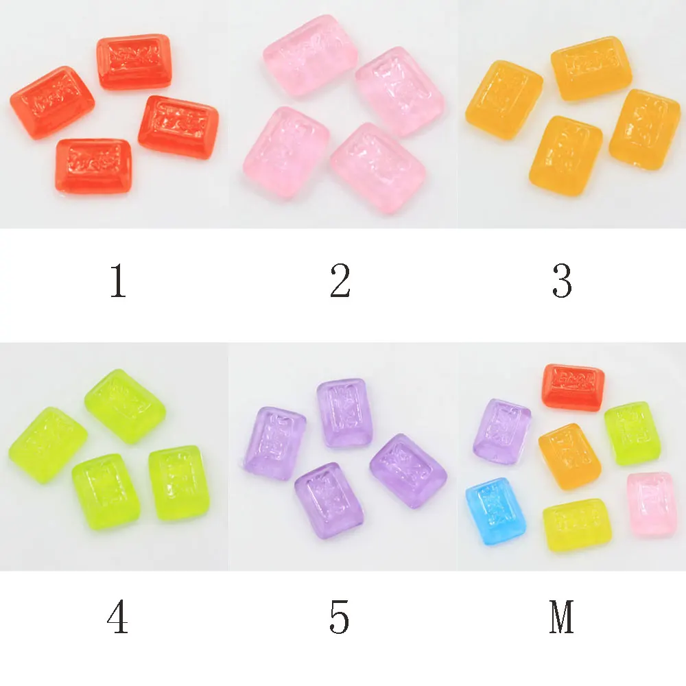 100/50pcs Resin Candy - 17mm Sweet Wrapped Clear Candy Bonbon Mixed Colors Resin Cabochons