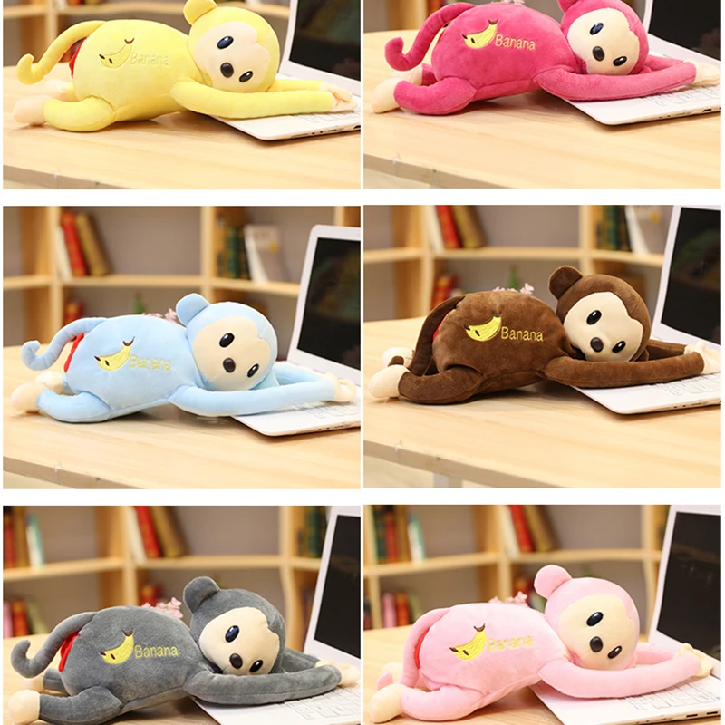 

Красная задница, обезьяна, игрушка, держатель для салфеток, сексуальные длинные руки, гиббон, розовые, коричневые обезьяны, автомобиль, домашний декор, плюшевый подарок, 43 см