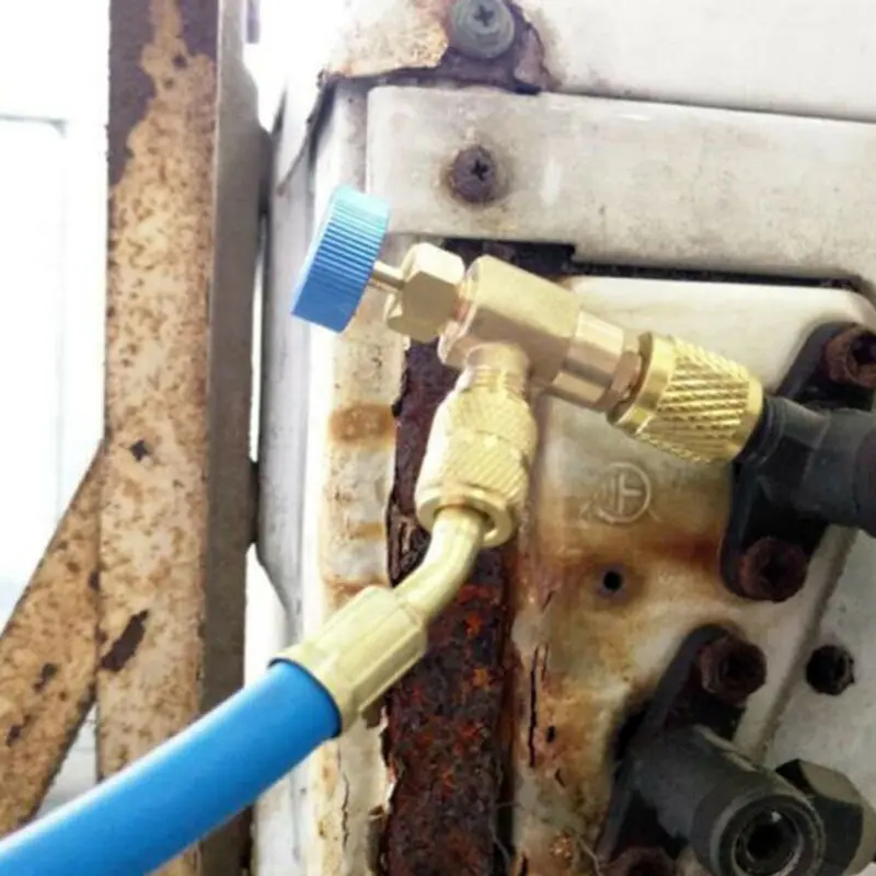 Liquid Safety Valve R410A R22 Air Conditioning Refrigerant 1/4 " Safety Adapter Hand Tool Parts A/C Connector Adapters Dropship